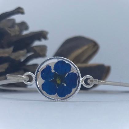 Bright Blue For You - A Sterling Silver Flower..
