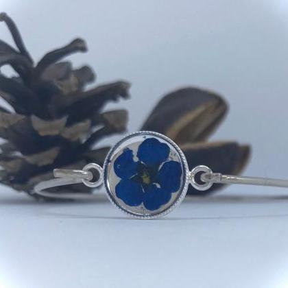 Bright Blue For You - A Sterling Silver Flower..