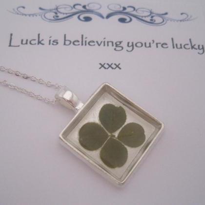 A Lucky Four Leaf Clover Memory Necklace