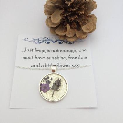 Bridal Thank You Nature Necklace - A Dried Flower..