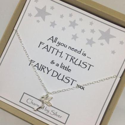 Sterling Silver Fairy Charm Necklac..