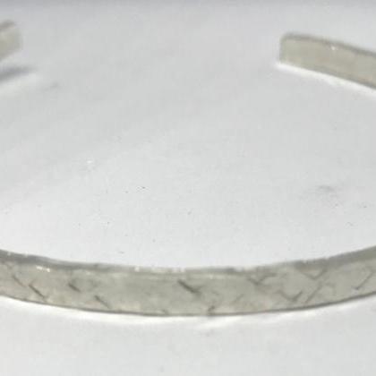 Sterling Silver Hammered Stacking Bohemian Cuff..