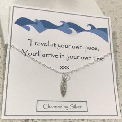 Sterling Silver Wave Surf Necklace - You Can Never..