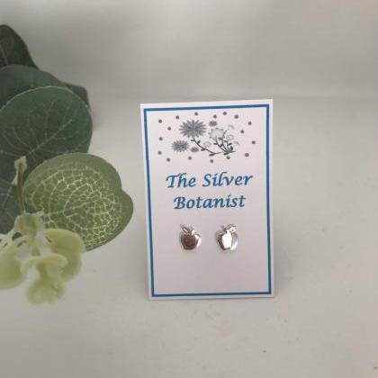 Sterling Silver Apple Stud Earrings