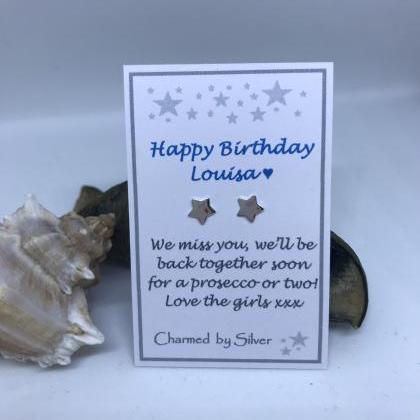 Perfect Birthday Gift Sterling Silver Star Stud..