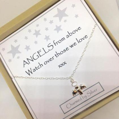 Sterling Silver Angel Charm Necklac..