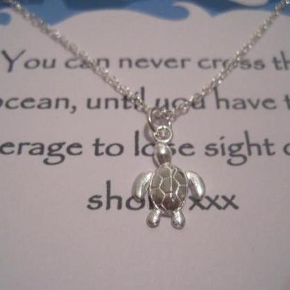 Sterling Silver Turtle Necklace - You Can Never..