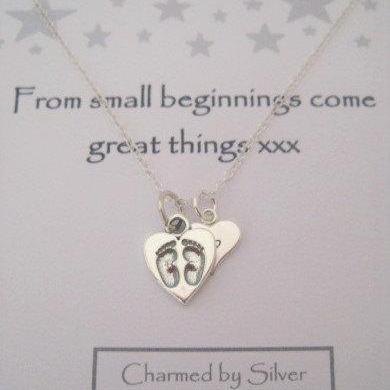Sterling Silver Baby Footprints Cha..