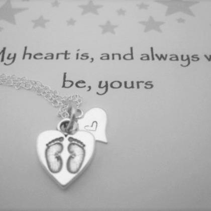 Sterling Silver Baby Footprints Cha..