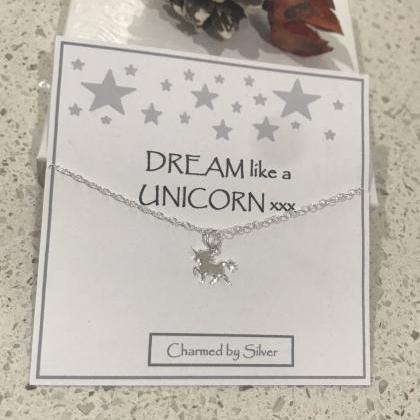 Sterling Silver Unicorn Charm Necklace