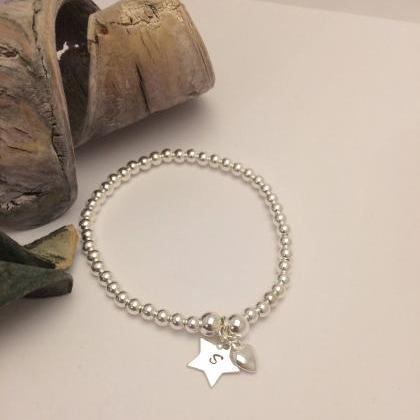 Sterling Silver Heart & Star Charm..