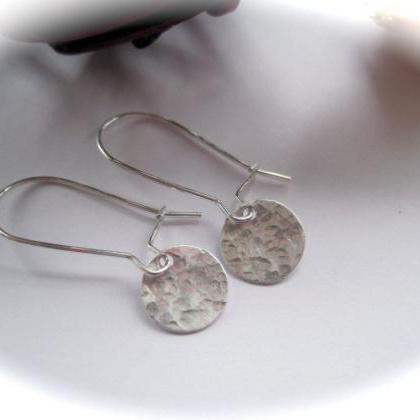 Sterling Silver Hand Stamped Round Earrings