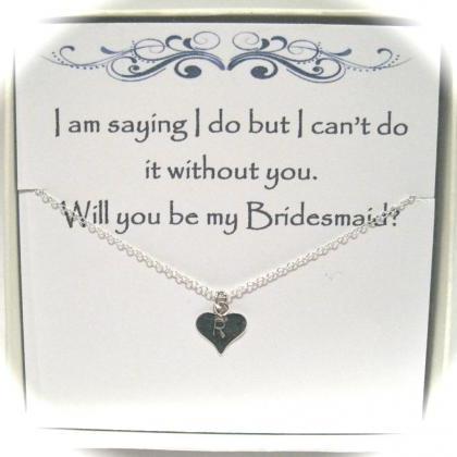 Bridesmaid Sterling Silver Hand Stamped Initial..