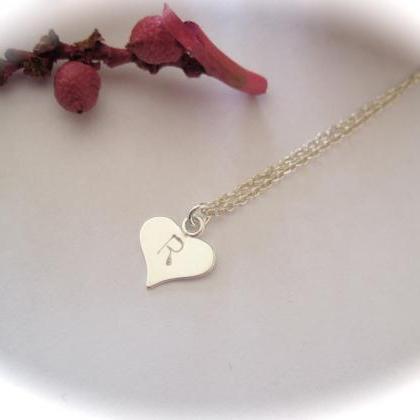 Bridesmaid Sterling Silver Hand Stamped Initial..