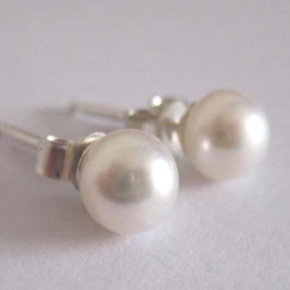 Sterling Silver Freshwater Pearl Earrings With..