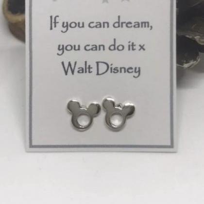 Sterling Silver Disney Mickey Mouse Theme Stud..