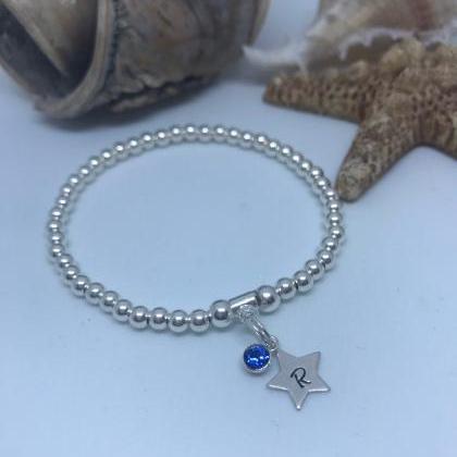 Gorgeous Sterling Silver Bead Bracelet With A..