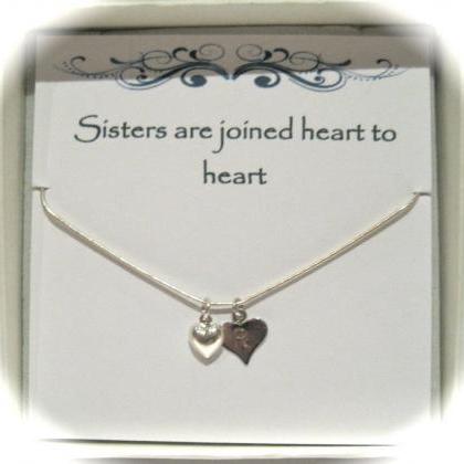 Two Sterling Silver Hearts Initial ..