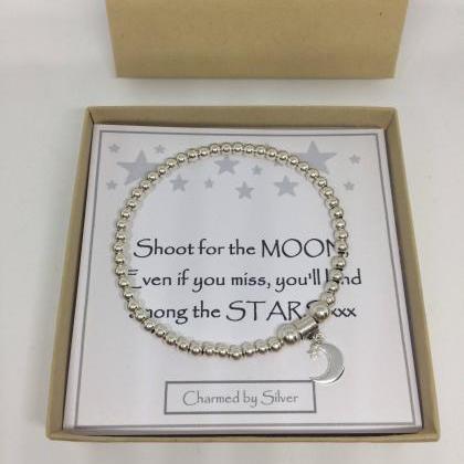 Sterling Silver Moon & Star Charm..