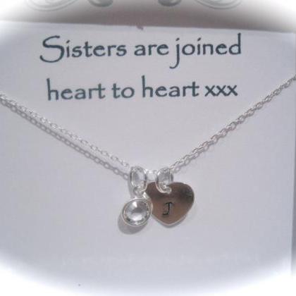 Sisters Are Joined Heart To Heart Sterling Silver..