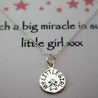 Sterling Silver Little Girl Charm Necklace - A..