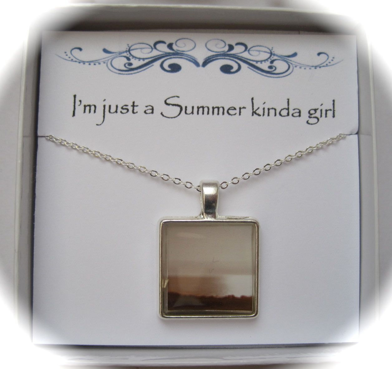 Memories Of The Calm Sea At Sunset In Croyde - A Memory Necklace