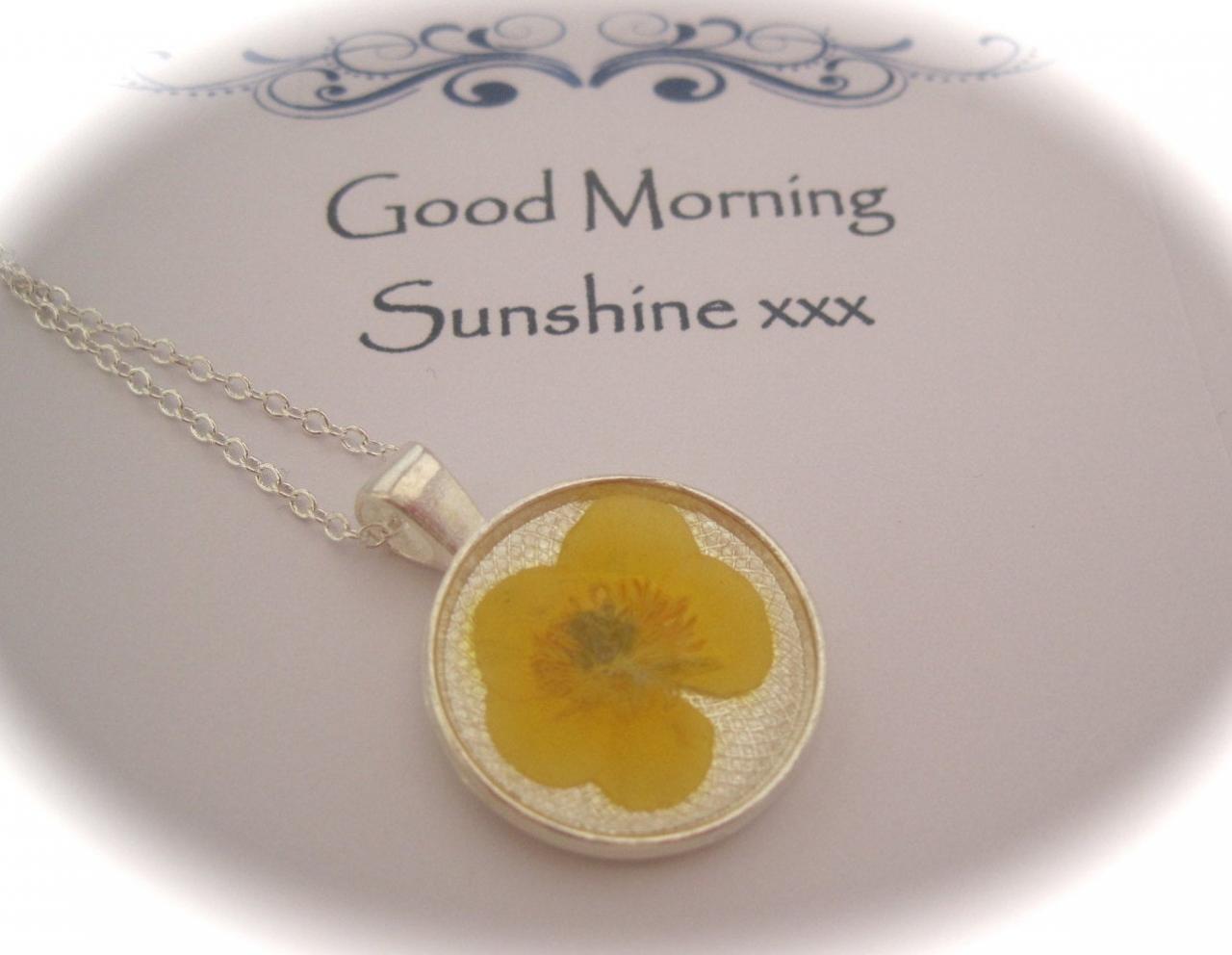 Memories Of Buttercups In The Garden - A Real Dainty Buttercup Memory Necklace