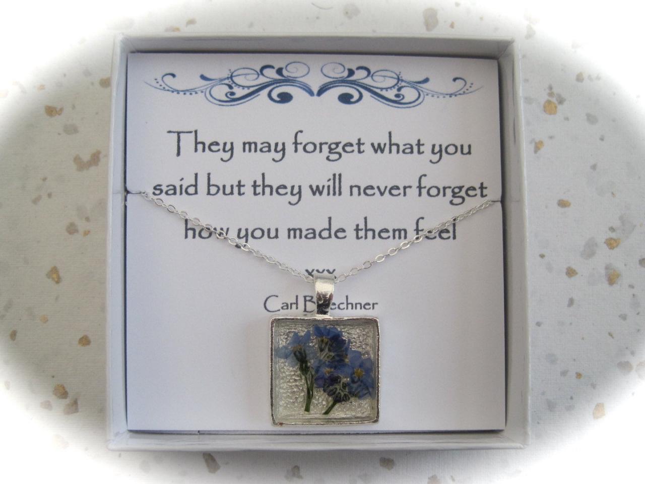 Memories Of Forget Me Nots - A Real Forget-me-not Memory Necklace, A Perfect Present (see Message)