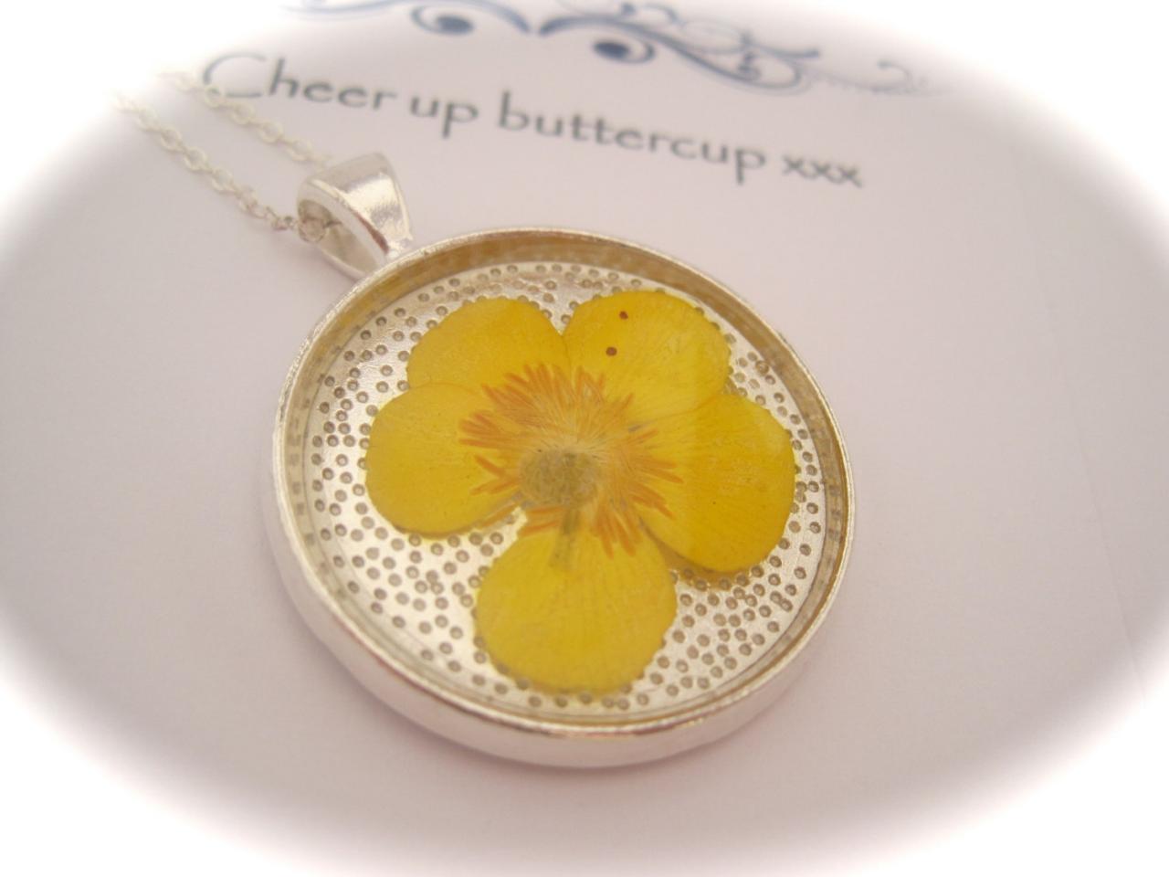 Memories Of Buttercups In The Garden - A Real Buttercup Memory Necklace