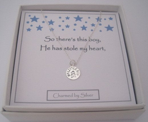Sterling Silver Little Boy Charm Necklace - a perfect gift for a new Mom