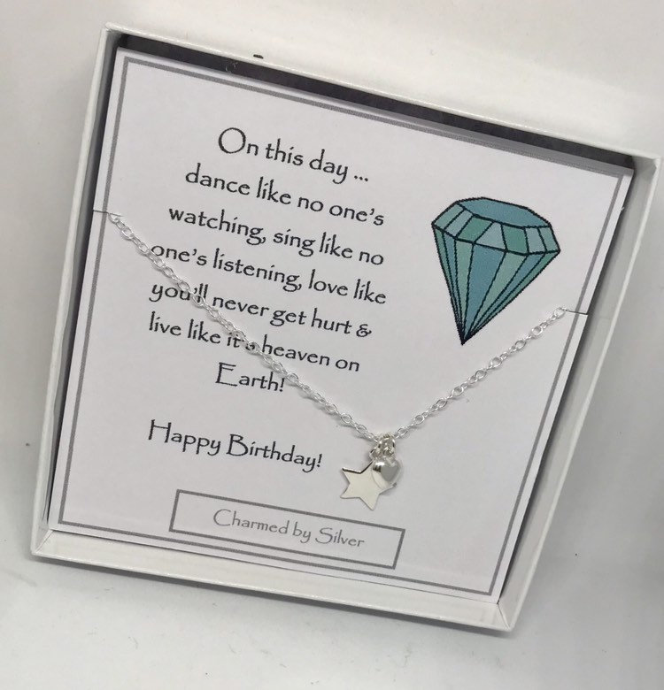 A birthday gift - A Sterling Silver Heart & Star Necklace