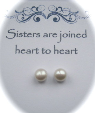 Sterling Silver Freshwater Pearl Earrings For A Sister