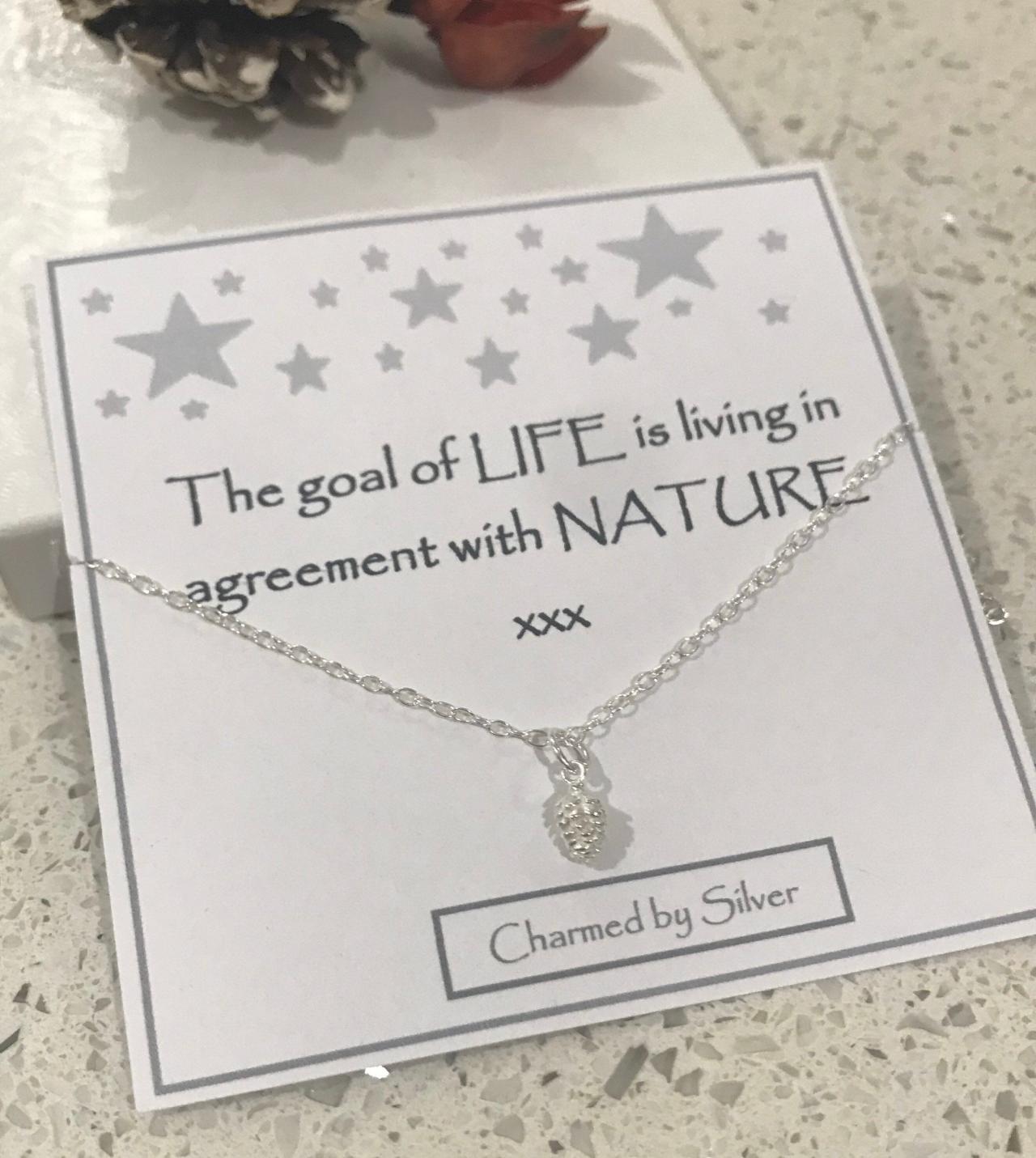 Sterling Silver Acorn Charm Necklace - a perfect gift with a perfect message