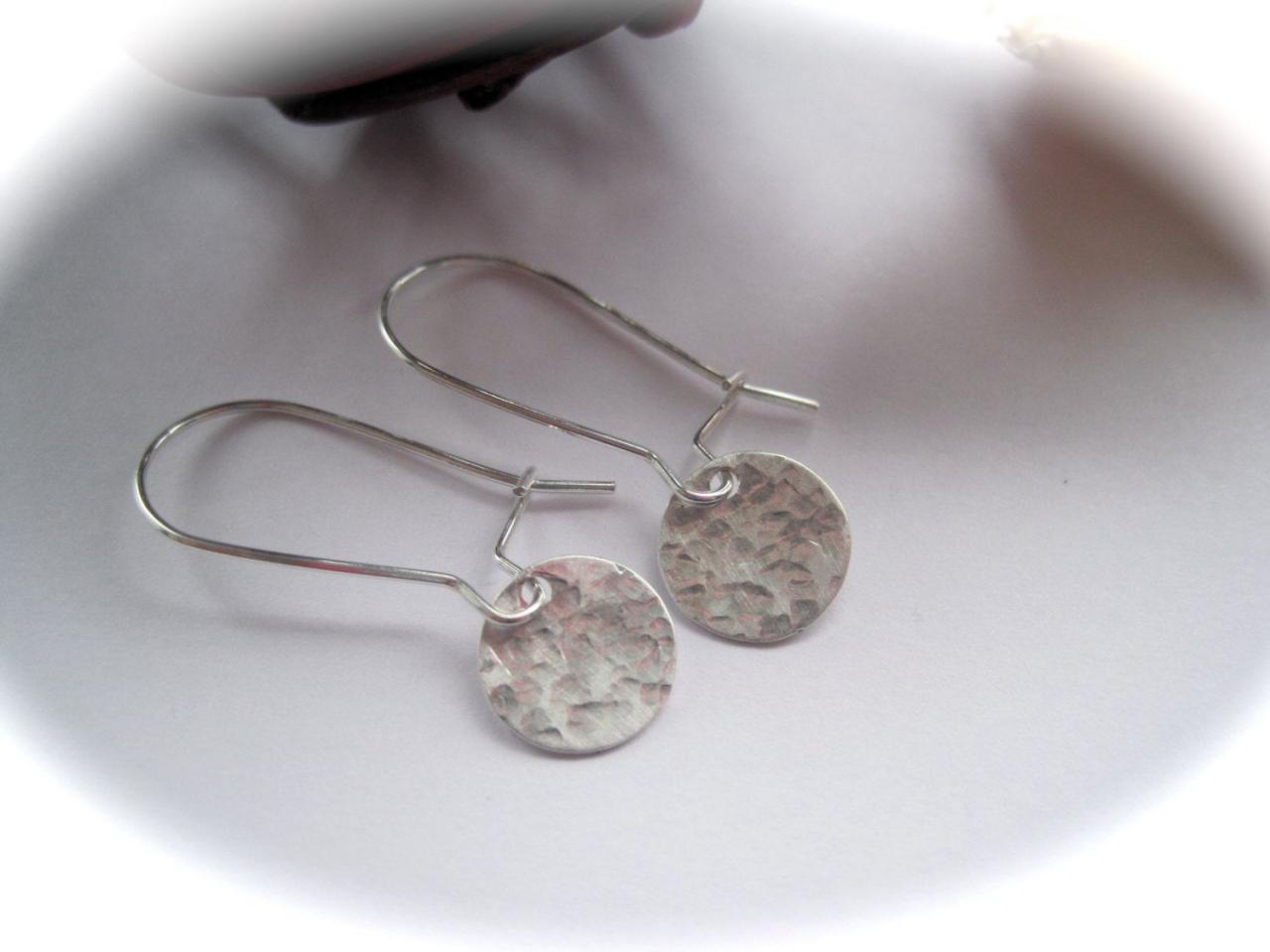 Sterling Silver Hand Stamped Round Earrings