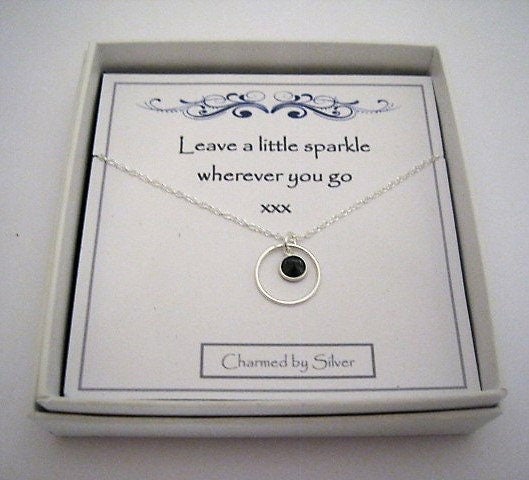 Sterling Silver Ring & Coloured Crystal Charm Necklace