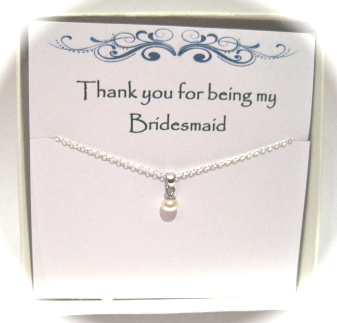 Bridesmaid Sterling Silver Freshwater Pearl Necklace