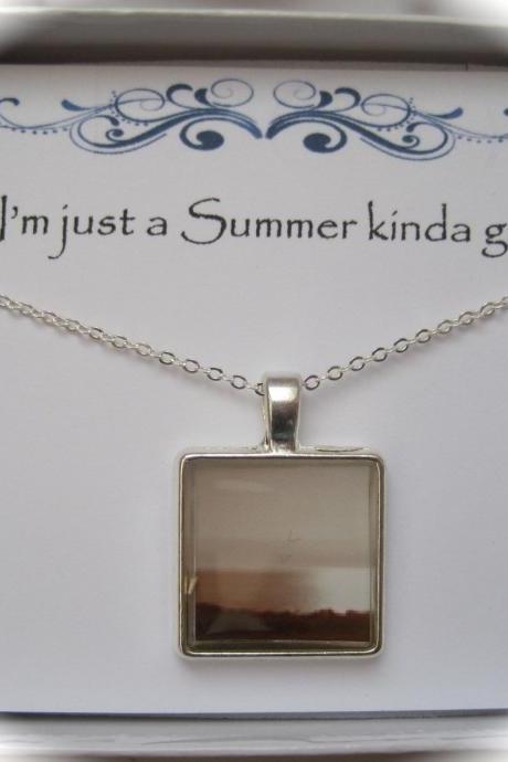 Memories of the calm sea at sunset in Croyde - a Memory Necklace