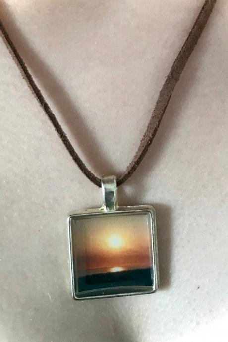 Memories of a vibrant sunset in Croyde - a Memory Necklace