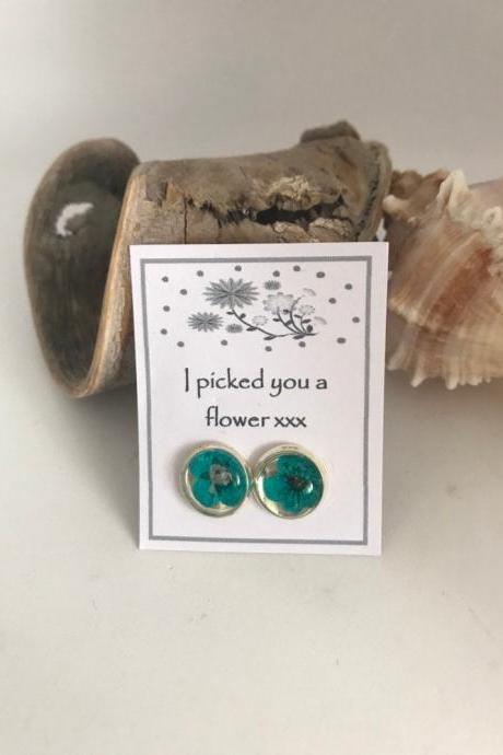 Available for immediate despatch - dried flower earrings with a message