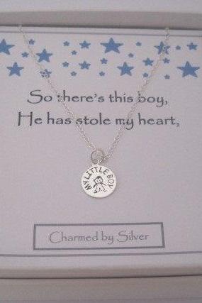 Sterling Silver Little Boy Charm Necklace - a perfect gift for a new Mom