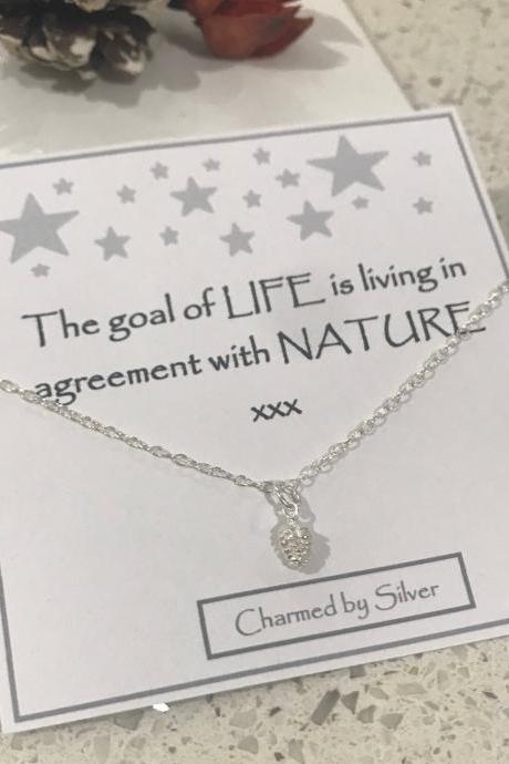 Sterling Silver Acorn Charm Necklace - a perfect gift with a perfect message