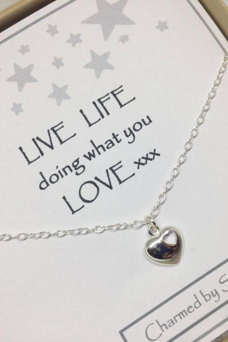 Sterling Silver Two Heart Charm Necklace - a perfect gift with a perfect message