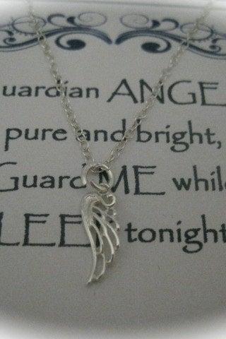 Sterling Silver Angel Wing Necklace With A Message