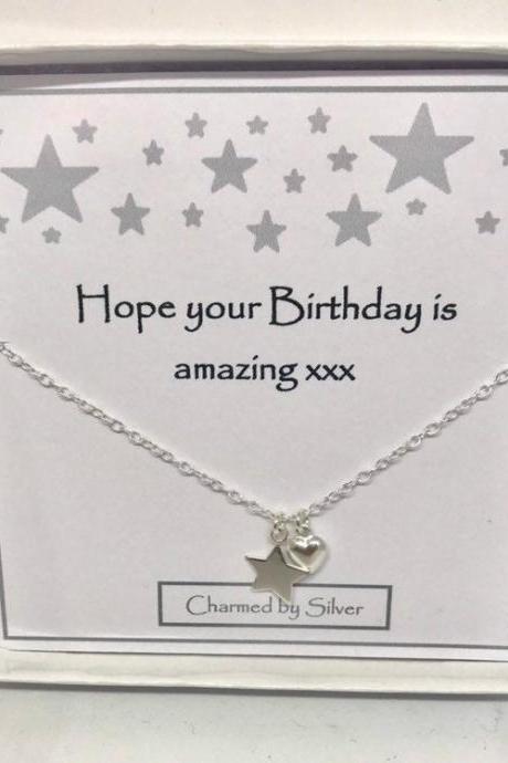 A birthday gift - A Sterling Silver Heart & Star Necklace