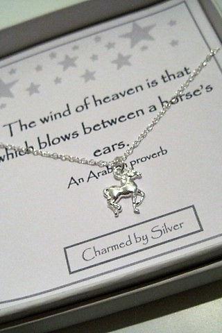 Sterling Silver Horse Charm Necklace- a perfect gift for a horse lover